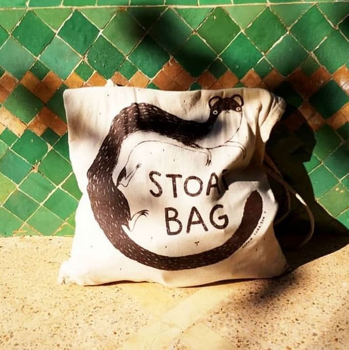 Hermelin Tasche Handbedruckte Tasche, Originaldesign Hermelin Tasche Handbedruckte Tasche, Originaldesign von SophieCorriganShop