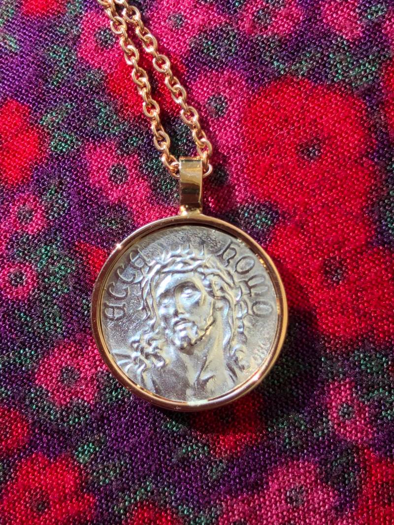 Anhänger Maria/Christus Médaille 750 Rosé Gold/Silber von SophieDesmoulin