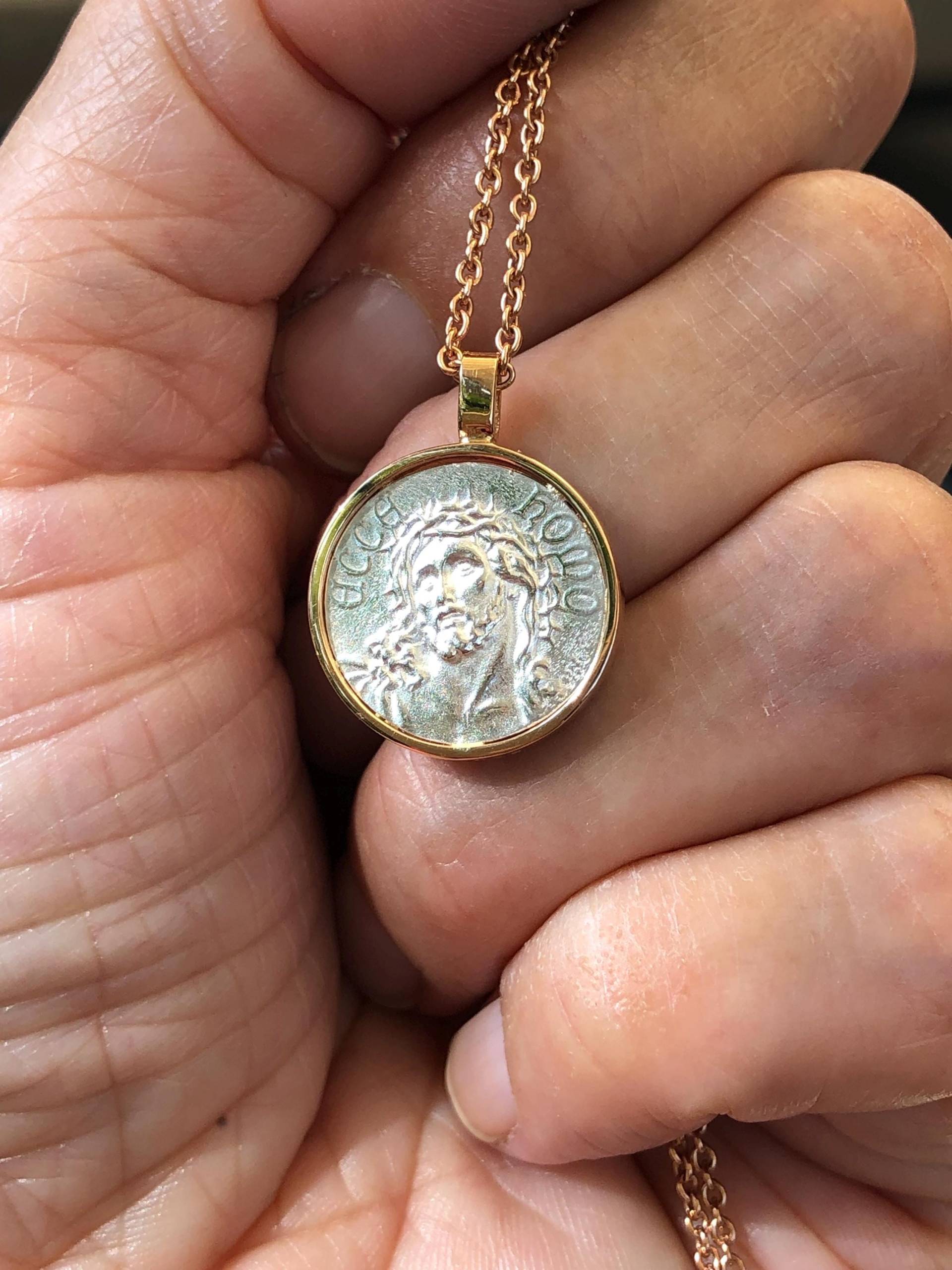 Maria/Christus Médaille Gold/Silber Mit Ankerkette von SophieDesmoulin