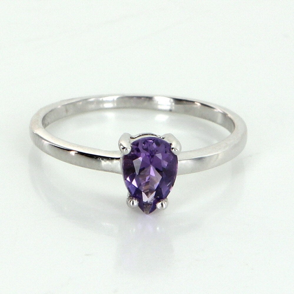 Amethyst Stapeln Ring Sz 7 Jahrgang 10 Karat Weißgold Estate Joaillerie Bereits Im Besitz von SophieJaneJewels