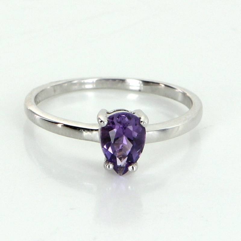 Amethyst Stapeln Ring Sz 7 Jahrgang 10 Karat Weißgold Estate Joaillerie Bereits Im Besitz von SophieJaneJewels
