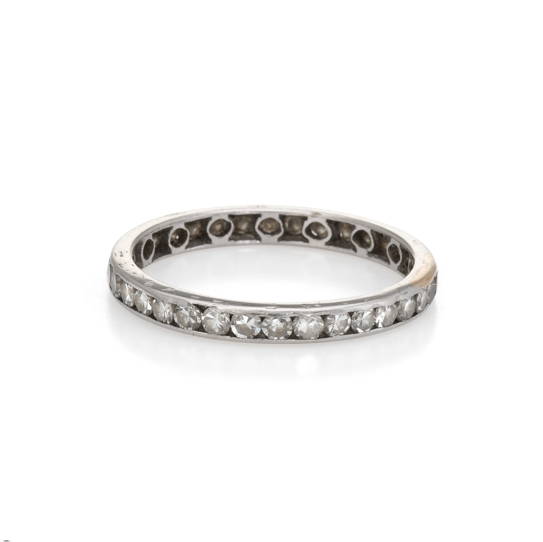 Deco Antikschmuck Sz 6 Diamant Ewigkeit Ring Vintage Platin Immobilienverkauf Edlen Schmuck von SophieJaneJewels