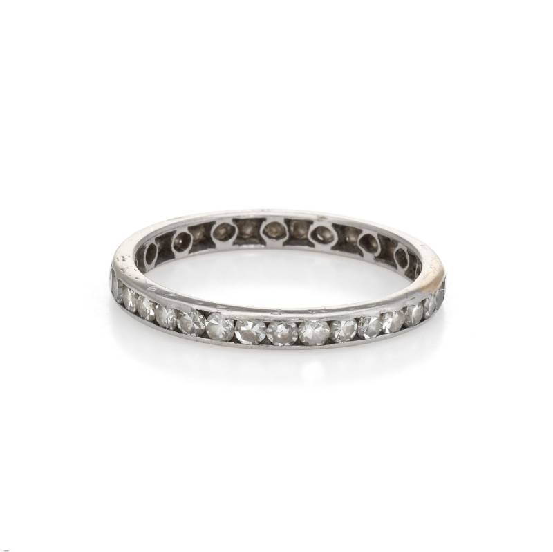 Deco Antikschmuck Sz 6 Diamant Ewigkeit Ring Vintage Platin Immobilienverkauf Edlen Schmuck von SophieJaneJewels