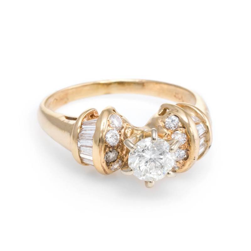 Diamant-Verlobungsring Jahrgang 14K Gelb Gold Estate Edlen Schmuck Bereits Im Besitz von SophieJaneJewels
