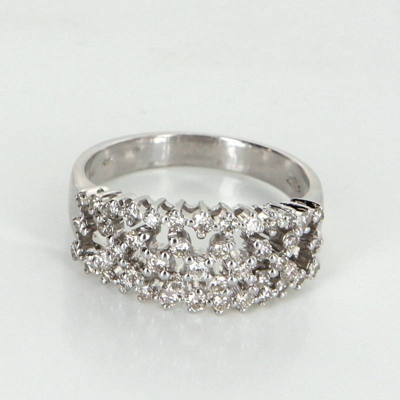 Gitter Diamond Cocktail Band Ring Vintage 14 Karat Weißgold Estate Joaillerie 7 von SophieJaneJewels