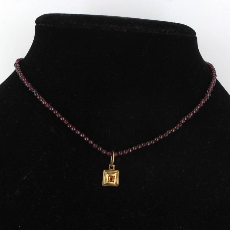 Rubellit Turmalin Citrin 18 Karat Gold Perle Halskette Estate Edlen Schmuck Vintage von SophieJaneJewels