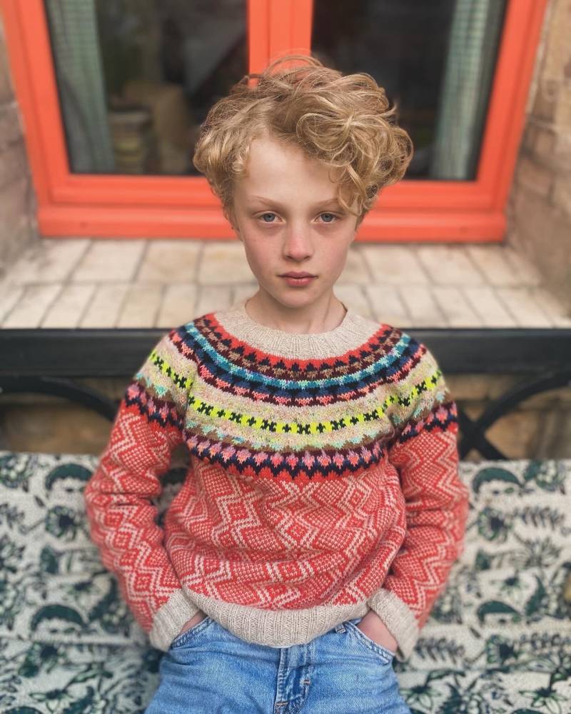 Moderner Fair Isle Pullover-Handgestrickter Pullover Für Jungen von SophieOcheraKnitwear