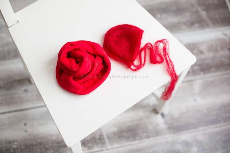 Jersey Strickmütze Weihnachten Rot Und Mohair Mütze von SophiePhotoProps