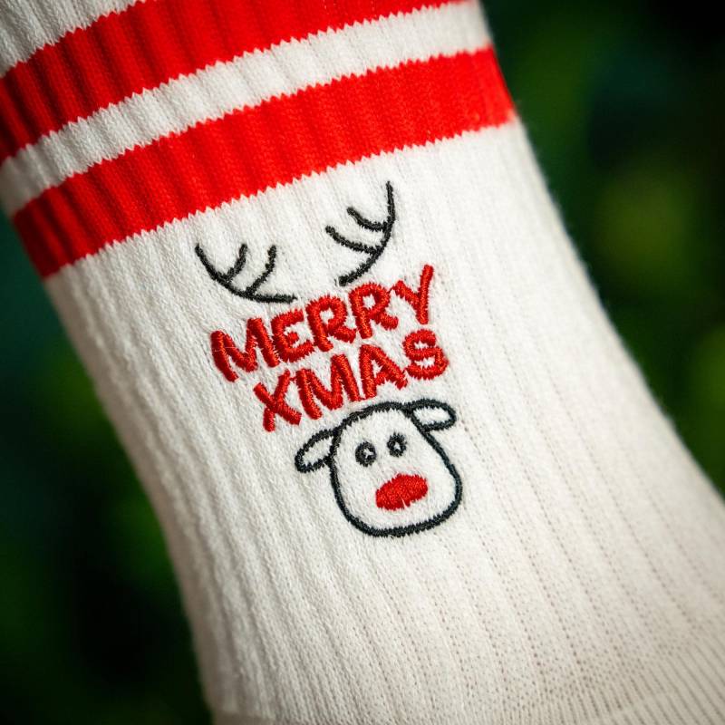 Bestickte Weihnachtssocke "Merry Xmas" Rentier I Lustige Socken Geschenk Für Weihnachten, Männer & Frauen, Freunde Geschenkidee Bestickte Weihnachtssocke "Merry Xmas" Rentier I Lustige Socken Geschenk Für Weihnachten, Männer & Frauen, Freunde Geschenkidee von SophieStickt