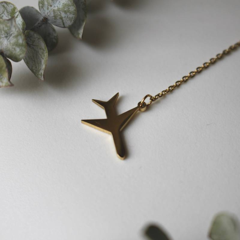 Flugzeug Halskette Gold, Boho Kette Reise Gold, Schmuck Reiselust Gold Geschenk Als Erinnerung Für Sie von Sophieilena