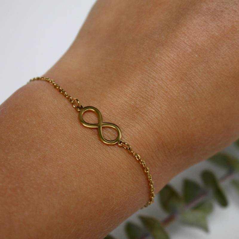 Infinity Armband Gold Unendlichkeitsarmband Gold, Unendlichkeit Anhänger Edelstahl Geschenk Schmuck Gold von Sophieilena