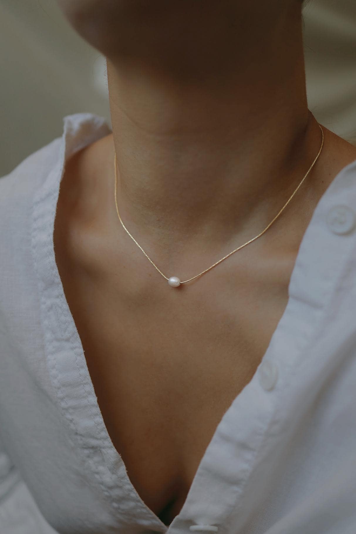 Feine Halskette Mit Süßwasserperle 18K Gold Vermeil Belle von SophistiqueJewellery