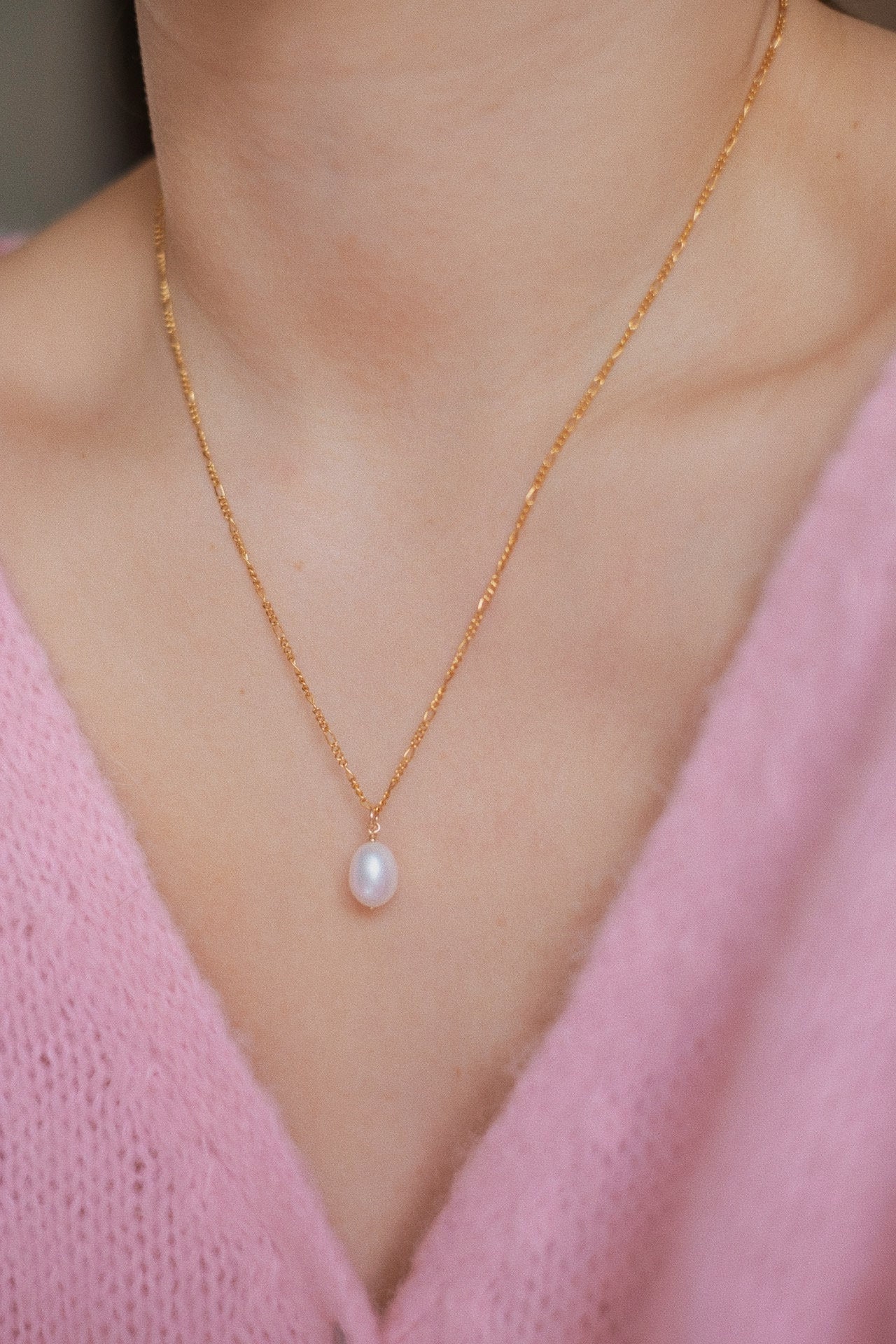 Kette Gold Mit Perlen Anhänger 14K Filled Elaine von SophistiqueJewellery