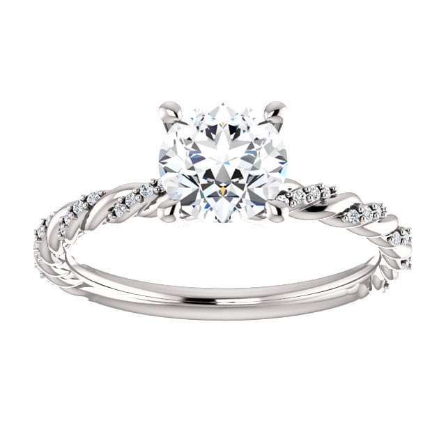 Gedrehte Seil Immer Ein Moissanite Verlobungsring 585 Weißgold, Kabel Charles Colvard Ring, Geflochtener Diamant Ring von SopiaJewelry