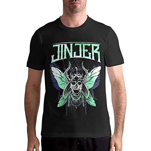 Jinjer T Shirts Men's Tops Short Sleeved Round Neck Cotton Shirt - M von Sopla