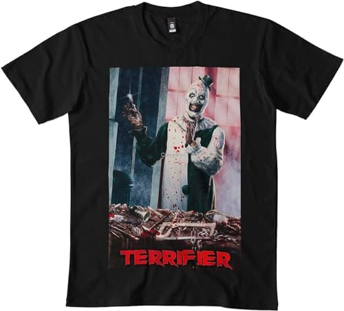 Sopla Camiseta clásica de Manga Larga Terrifier Horror Movie Art DMN103 - Sudadera Con Capucha - Cuello Redondo Sudadera Negro M von Sopla