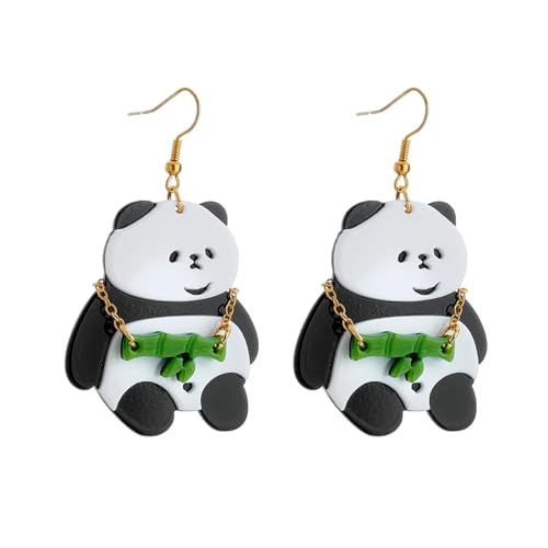 Ohrringe Ohrstecker Damen Schmuck Earringsacryl Panda Bambus Rucksack Tropfen Ohrringe Für Frauen Cartoon Girls Party 2 von Sopodbacker