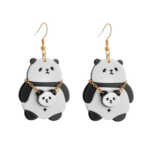 Ohrringe Ohrstecker Damen Schmuck Earringsacryl Panda Bambus Rucksack Tropfen Ohrringe Für Frauen Cartoon Mädchen Party E4236 von Sopodbacker