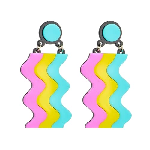 Ohrringe Ohrstecker Damen Schmuck Earringsacryl Welle Regenbogen Tropfen Ohrringe Für Frauen Mädchen Party Urlaub von Sopodbacker