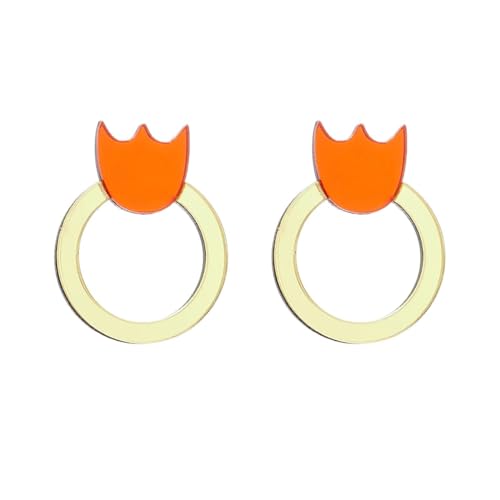 Ohrringe Ohrstecker Damen Schmuck Earringsacrylic Circle Tulip Ohrstecker Für Frauen Mädchen Ohrnadel von Sopodbacker