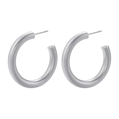 Ohrringe Ohrstecker Damen Schmuck Earringscreolen Ohrringe Runde Ohrstecker Für Frauen Hochzeitsfeier Silberfarbe von Sopodbacker
