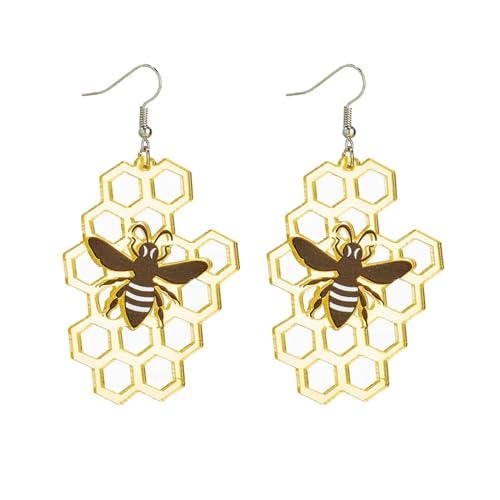 Ohrringe Ohrstecker Damen Schmuck Earringsgelber Bienenstock Bienenspiegel Acryl Ohrringe Für Frauen Mädchen Party Urlaub Accessoires von Sopodbacker