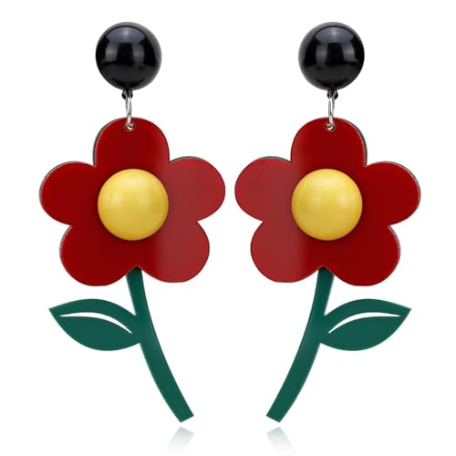 Ohrringe Ohrstecker Damen Schmuck Earringsgeometrische Acryl-Ohrhänger Für Frauen Fruchtblume E2463 von Sopodbacker