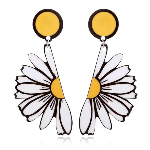 Ohrringe Ohrstecker Damen Schmuck Earringsgeometrische Acryl-Ohrhänger Für Frauen Fruchtblume E679 von Sopodbacker