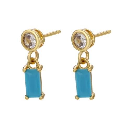 Ohrringe Ohrstecker Damen Schmuck Earringsgeometrische Rechteckige Ohrstecker Für Frauen Ohrstecker Ohrhänger Goldblau von Sopodbacker