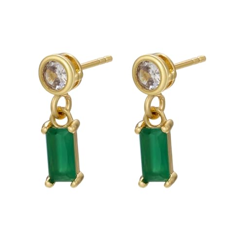 Ohrringe Ohrstecker Damen Schmuck Earringsgeometrische Rechteckige Ohrstecker Für Frauen Ohrstecker Ohrhänger Goldgrün von Sopodbacker