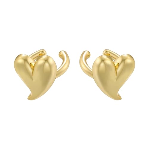 Ohrringe Ohrstecker Damen Schmuck Earringsherzform Sterne Glatte Kleine Creolen Für Frauen Goldherz von Sopodbacker