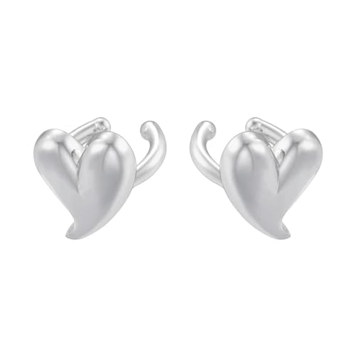 Ohrringe Ohrstecker Damen Schmuck Earringsherzform Sterne Glatte Kleine Creolen Für Frauen Silberherz von Sopodbacker