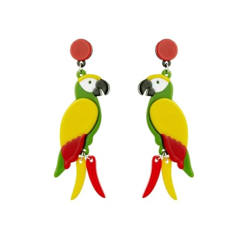 Ohrringe Ohrstecker Damen Schmuck Earringslange Baumelnde Ohrringe Retro Papagei Ohrringe Lady Cartoon Ohrringe Für Frauen von Sopodbacker