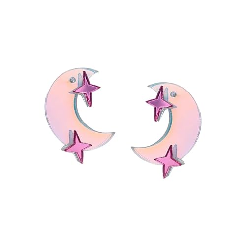 Ohrringe Ohrstecker Damen Schmuck Earringsmoon Stars Acryl Ohrringe Für Mädchen Feenhochzeit von Sopodbacker