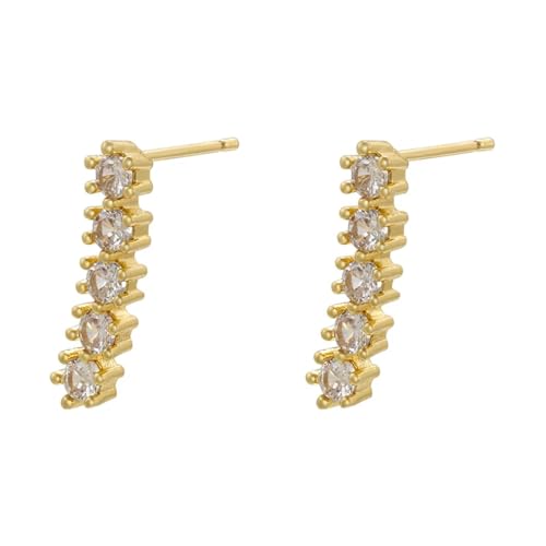 Ohrringe Ohrstecker Damen Schmuck Earringsohrstecker Wedding Line Creolen Für Frauen Goldweiß von Sopodbacker