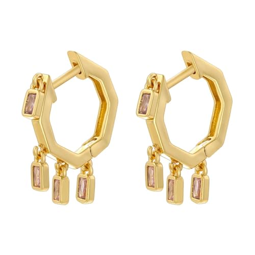 Ohrringe Ohrstecker Damen Schmuck Earringsquaste Kleine Quadratische Ohrringe Für Frauen Hochzeit Goldrosa von Sopodbacker