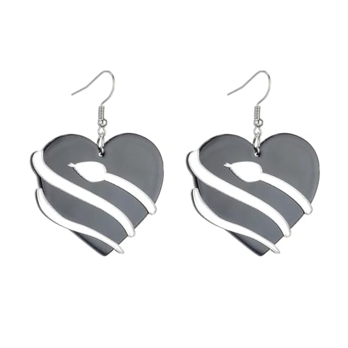 Ohrringe Ohrstecker Damen Schmuck Earringsrund Um Black Heart Drop Ohrringe Für Frauen Mädchen Ohrhaken von Sopodbacker