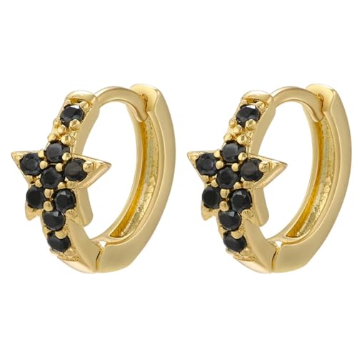 Ohrringe Ohrstecker Damen Schmuck Earringsstern Creolen Frauen Hochzeit Kleine Creolen Ohrringe Frauen Goldschwarz von Sopodbacker