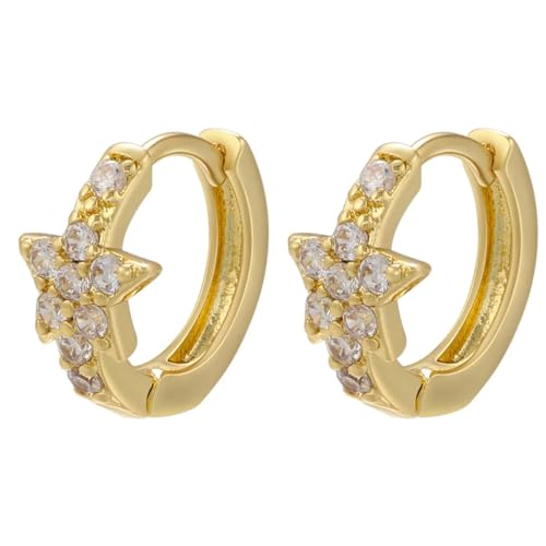 Ohrringe Ohrstecker Damen Schmuck Earringsstern Creolen Frauen Hochzeit Kleine Creolen Ohrringe Frauen Goldweiß von Sopodbacker