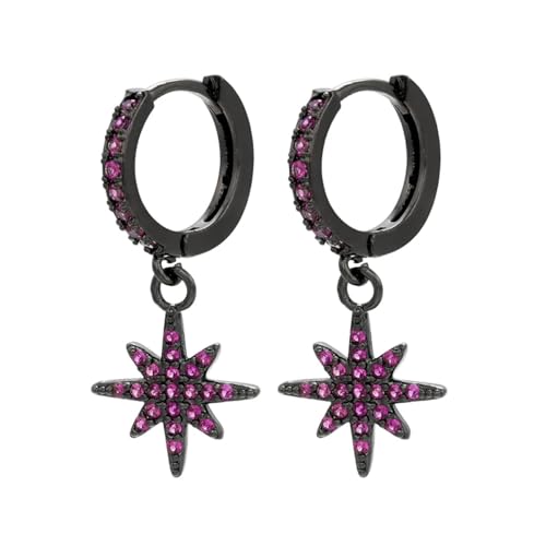 Ohrringe Ohrstecker Damen Schmuck Earringsstern Creolen Runde Damen Ohrhänger Schwarz Ohrring Schwarz Rosenrot von Sopodbacker