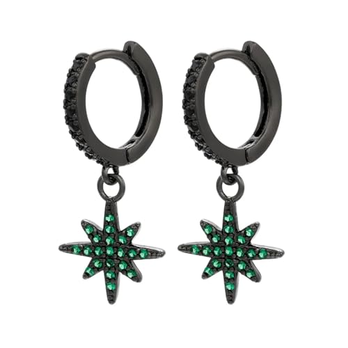 Ohrringe Ohrstecker Damen Schmuck Earringsstern Creolen Runde Frauen Ohrhänger Schwarz Ohrring Schwarz Ohrring Schwarzgrün von Sopodbacker