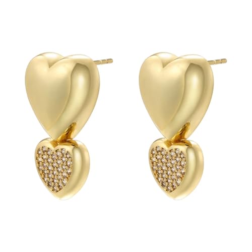 Ohrringe Ohrstecker Damen Schmuck Earringssweet Heart Hoop Ohrringe Herz Ohrstecker Für Frauen Goldfarbe von Sopodbacker