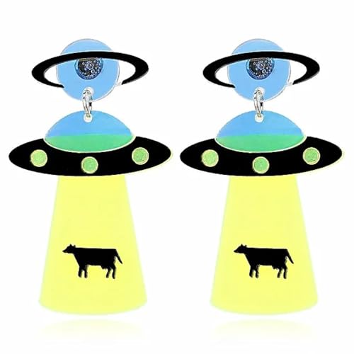 Ohrringe Ohrstecker Damen Schmuck Earringstropfenohrringe Für Frauen Retro-Acryl-Ohrhänger Für Party E2449Ufo von Sopodbacker