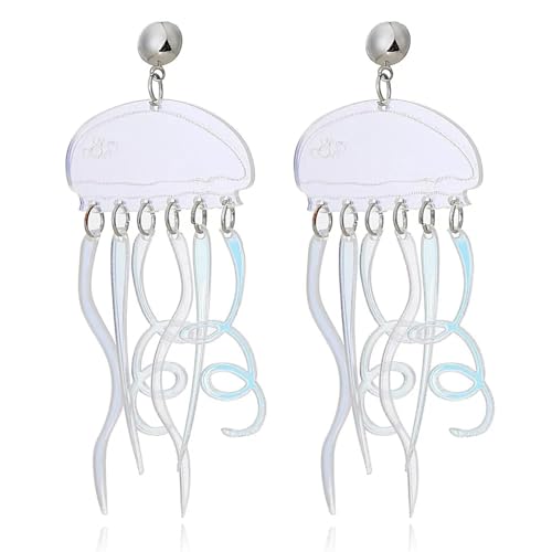 Ohrringe Ohrstecker Damen Schmuck Earringstropfenohrringe Für Frauen Retro-Acryl-Ohrhänger Für Party E2507Qualle von Sopodbacker