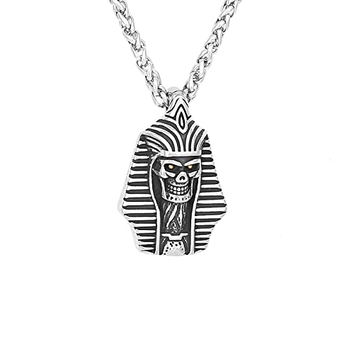 Sopodbacker Halskette Ketten Schmuck Herren Frauen Anhänger Necklace Ägyptischer Pharao Sphinx Anhänger Halskette Retro Party Männer Und Frauen Geometrisch 配60Cm龙骨链 von Sopodbacker