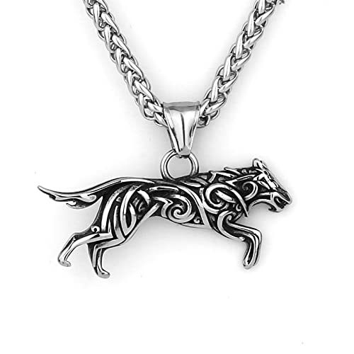 Sopodbacker Halskette Ketten Schmuck Herren Frauen Anhänger Necklace Wikinger Keltischer Wolf Hip Hop Anhänger Halskette Schmuck Männer Und Frauen Punk Geometrisch von Sopodbacker