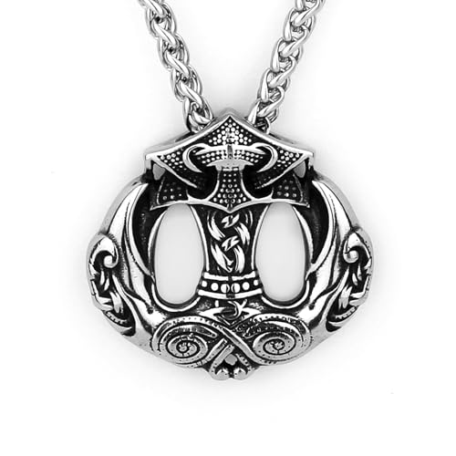 Sopodbacker Halskette Ketten Schmuck Herren Frauen Anhänger Necklace Wikinger Krähe Anhänger Halskette Männer Und Frauen Amulett Schmuck Punk Geometrie von Sopodbacker