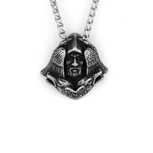 Sopodbacker Halskette Ketten Schmuck Herren Frauen Anhänger Necklace Wikinger Krähe Anhänger Halskette Männer Und Frauen Hip Hop Geometrisch Punk 单吊坠 von Sopodbacker