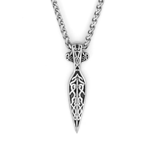 Sopodbacker Halskette Ketten Schmuck Herren Frauen Anhänger Necklace Wikinger Rune Anhänger Halskette Männer Und Frauen Einfache Amulett Schmuck Punk 单吊坠 von Sopodbacker