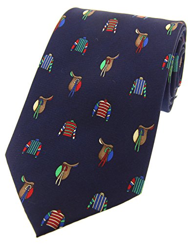 Soprano Herren Krawatte, Animalprint Blau Navy Einheitsgröße von Soprano